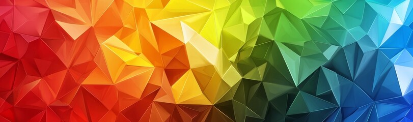 Poster - Abstract geometric polygon background wallpaper. Header cover with triangle shape low polly colors