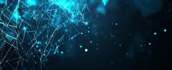 Poster - an illustration of a crystal mesh 3d brain. neural connections in a digital brain. a data network an