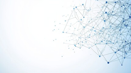 Poster - a geometrical digital connection structure with dots and lines. binary code algorithms deep learning