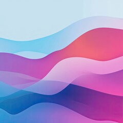 Fototapete - A vibrant abstract wave design featuring smooth gradients in pink, blue, and purple tones. Perfect for background or creative projects.