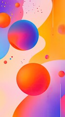 Aufkleber - Colorful abstract design featuring vibrant circles and smooth gradients, perfect for creative projects and digital backgrounds.
