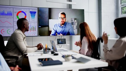 Wall Mural - Online Video Conference Training Business Meeting