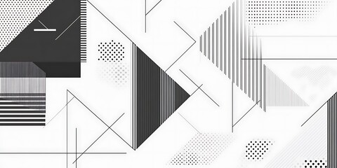 Wall Mural - minimalist geometric patterns featuring clean, sharp lines and abstract shapes in monochrome and pastel colors.