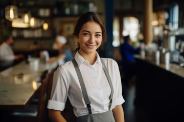 Smiling portrait of a young female barista