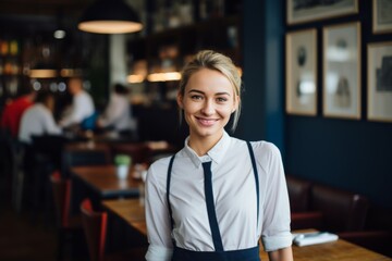 Smiling portrait of a young female barista