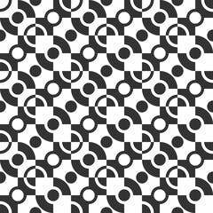 Poster - Seamless geometric pattern - monochrome print