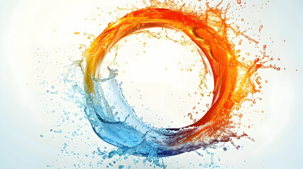 Poster - modern cool mixed color circle, water splash design as a wallpaper background