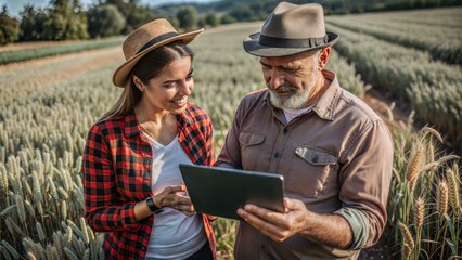 Canvas Print - couple of farmers