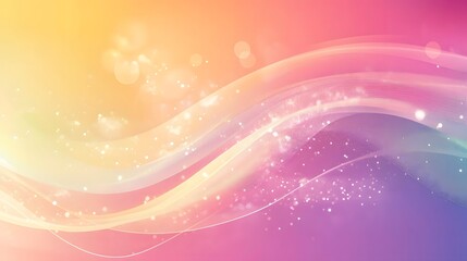 Poster - Abstract Pink and Yellow Gradient Background with Sparkling Light Effects