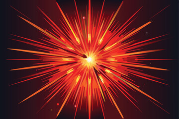 Poster - A bold red star burst set on a matching red background, emphasizing its dynamic shape and color.