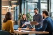 © Fox - The Collaborative Business Meeting is set in a modern office environment, fostering teamwork and innovation among professionals, where brainstorming and strategic planning are prioritized for success