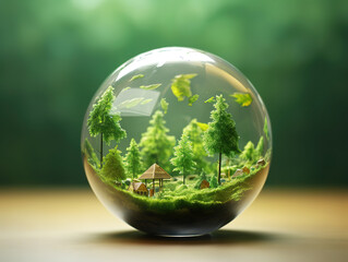 Miniature Landscape in a Glass Sphere