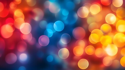 Poster - Abstract Bokeh Background with Blue and Orange Circles