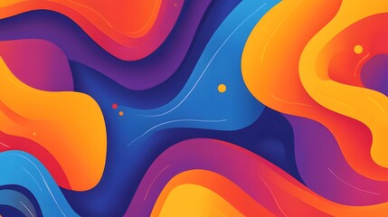 Wall Mural - Abstract Colorful Waves Background Design