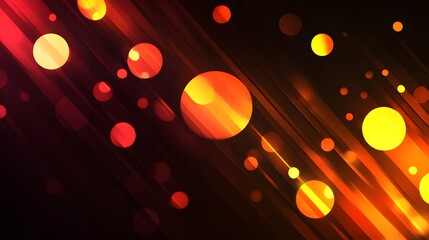 Poster - Abstract Background with Orange and Red Circles and Diagonal Lines