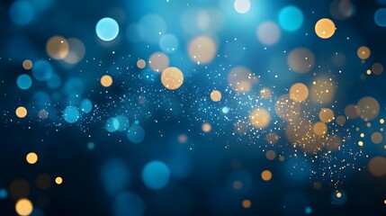 Abstract Blue and Gold Bokeh Background