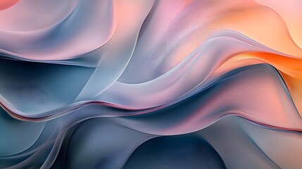 Poster - Abstract Blue and Orange Swirling Waves Background