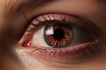 Poster - Close-up view of a human eye with unique color and intricate details showcasing iris patterns