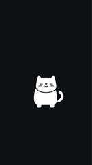 Sticker - Minimalistic cute cat illustration