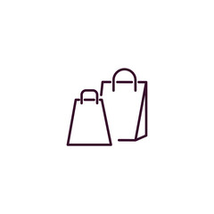 Poster - shopping bags outline icon. Linear vector from business concept. Thin line shopping bags icon isolated on white background