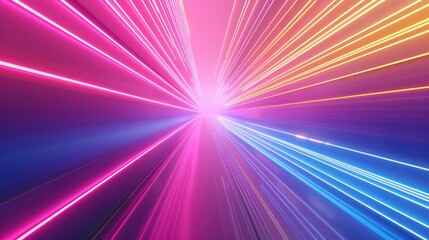 abstract bright neon rays and glowing lines background