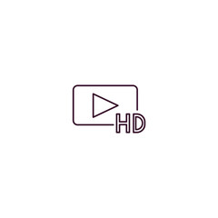Poster - hd video outline icon. Linear vector from cinema concept. Thin line hd video icon isolated on white background