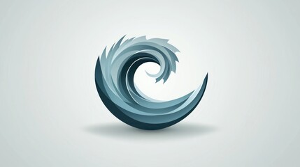 Wall Mural - A zen icon featuring a stylized wave, representing calm and flow.