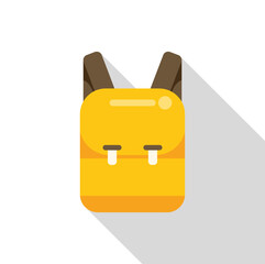 Poster - minimalist vector illustration of a yellow backpack casting a long shadow, ideal for projects relate