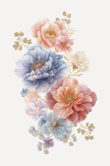 Wall Mural - Elegant watercolor floral illustration