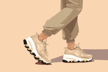 Canvas Print - Shoe footwear pants running shoe.