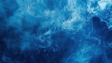 A tranquil cobalt blue to cerulean background with swirling white smoke inviting calm