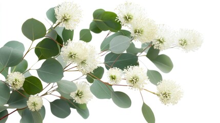 Sticker - White Eucalyptus Flowers on Branch