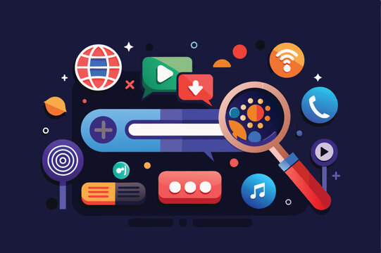 A UI concept featuring a search bar widget, demonstrating steps to choose the most suitable SEO agency for your business.