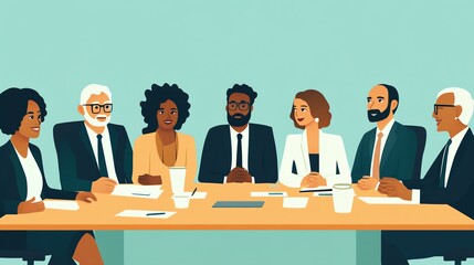 Poster - Diverse Business People in a Meeting