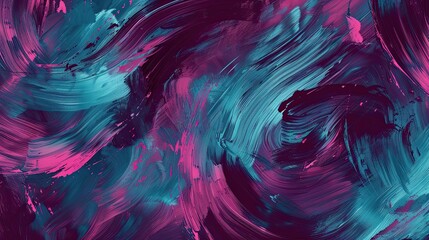 Dynamic turquoise and magenta wallpaper textured with bold swirling brushstrokes