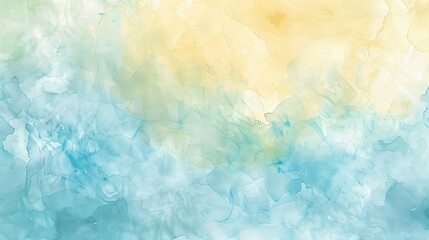 Canvas Print - Whimsical blue and yellow backdrop with a pastel gradient and watercolor paper texture