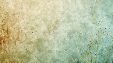 Canvas Print - Aqua and taupe wallpaper fibrous paper texture with natural imperfections and fibers