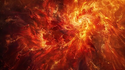 Wall Mural - Dynamic swirling vortex of flames with intense reds oranges and yellows