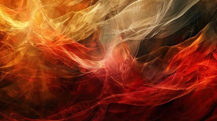 Poster - Layered fiery veils in shades of red and gold create a warm abstract backdrop