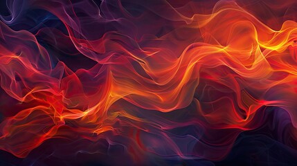 Wall Mural - A dynamic backdrop of fiery cascading waves creating energy on dark background