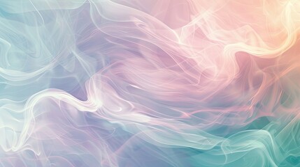 Poster - Pastel peach and teal blend into fluid swirls creating a calming retro backdrop