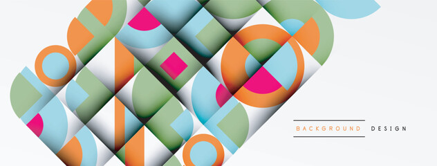 Poster - Geometric design abstract background - circles squares