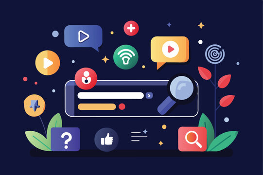 An informative search bar widget UI concept designed to assist in selecting the ideal SEO agency for optimal results.