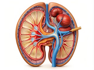 Detailed kidney anatomy diagram detailed illustration