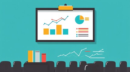 Poster - Presentation with Data Graphs and Charts in a Conference Room