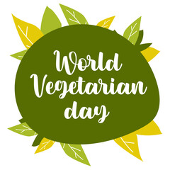 Wall Mural - World Vegan Day. Vector Illustration In Flat Style. Design for web, banners, backgrounds, wallpapers, posters, flyers, presentations, etc.