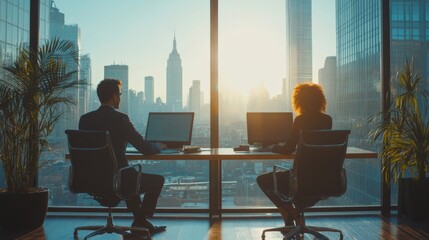 Wall Mural - Business Partners Working in Modern Office