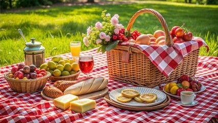 Poster - sumptuous picnic spread out