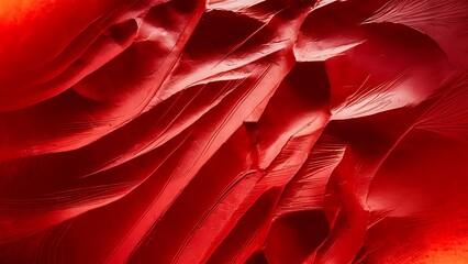 Close-up view of bright red scratched textured background