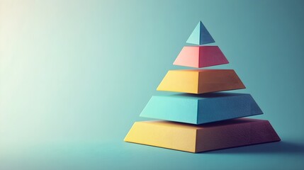 Canvas Print - Abstract Pyramid with Vibrant Colors - Minimalist Design